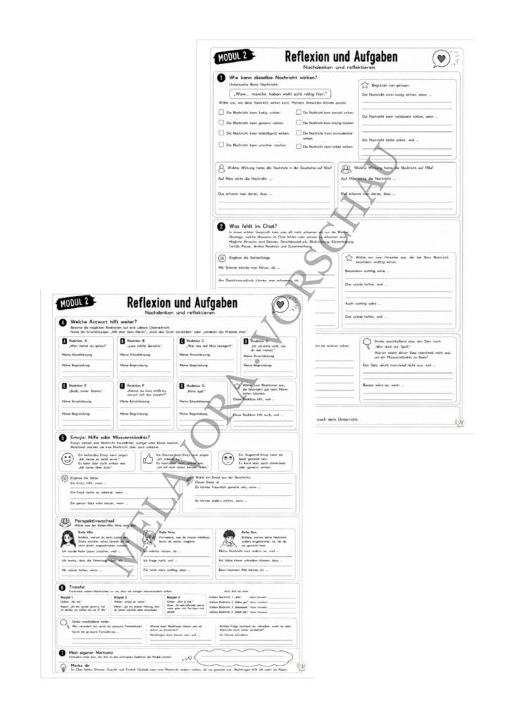Klassenchat - Komplettpaket Module 1–10 Klassenchat Modul 2 Reflexion