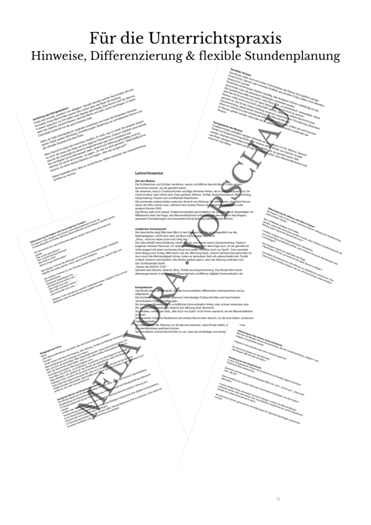 Klassenchat - Komplettpaket Module 1–10 Klassenchat Modul 2 Lehrerhinweise