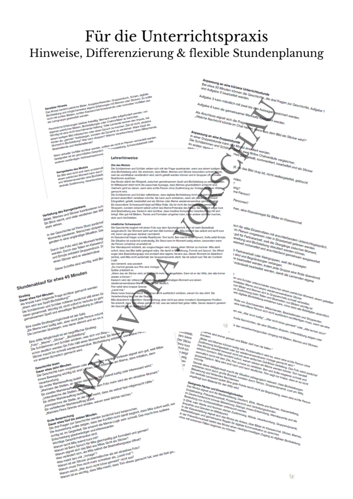 Klassenchat - Komplettpaket Module 1–10 Klassenchat Modul 8 Lehrerhinweise