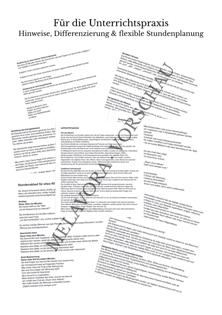 Klassenchat - Komplettpaket Module 1–10 Klassenchat Modul 10 Lehrerhinweise
