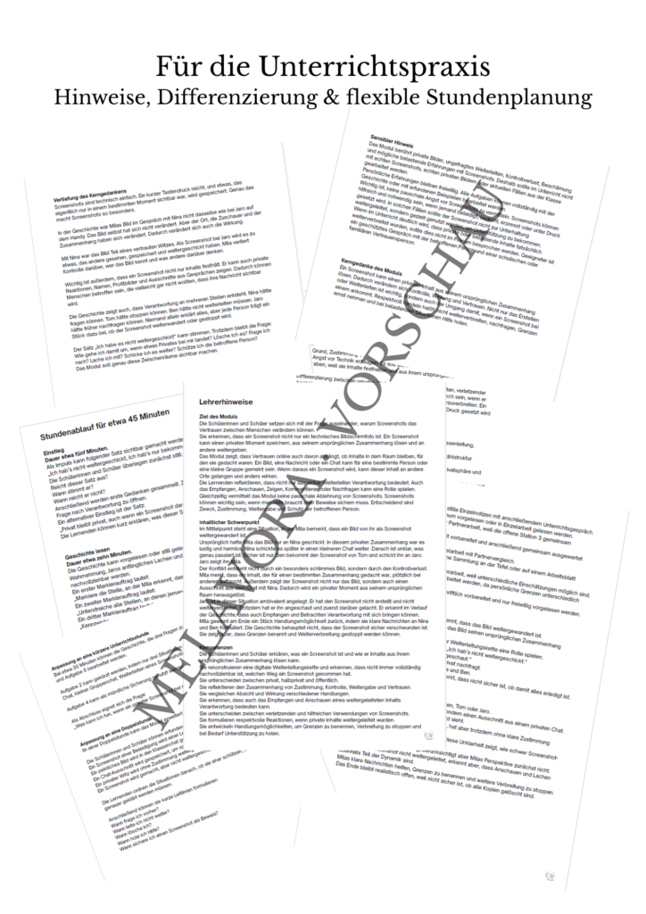 Klassenchat - Komplettpaket Module 1–10 Klassenchat Modul 5 Lehrerhinweise